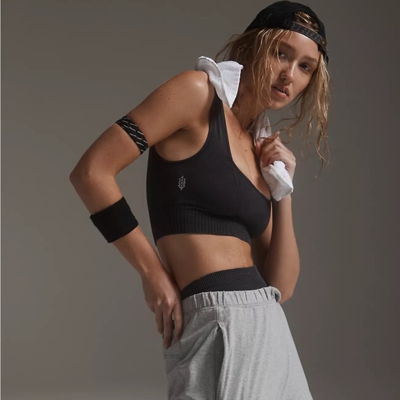 FREE PEOPLE | NWOT Good Karma Square-Neck Bra in Washed Black * - Picture 4 of 6